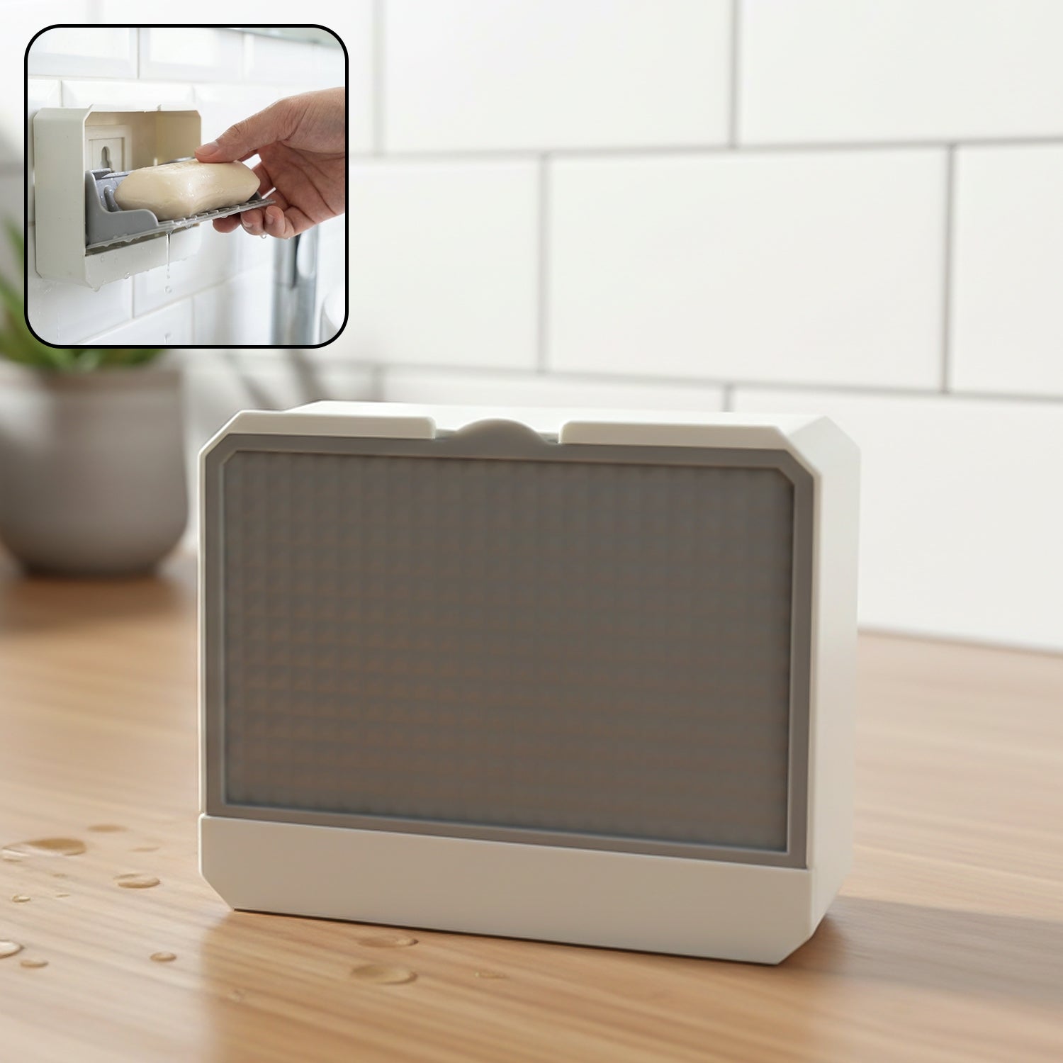 Wall soap rack with water draining soap tray for dry soap