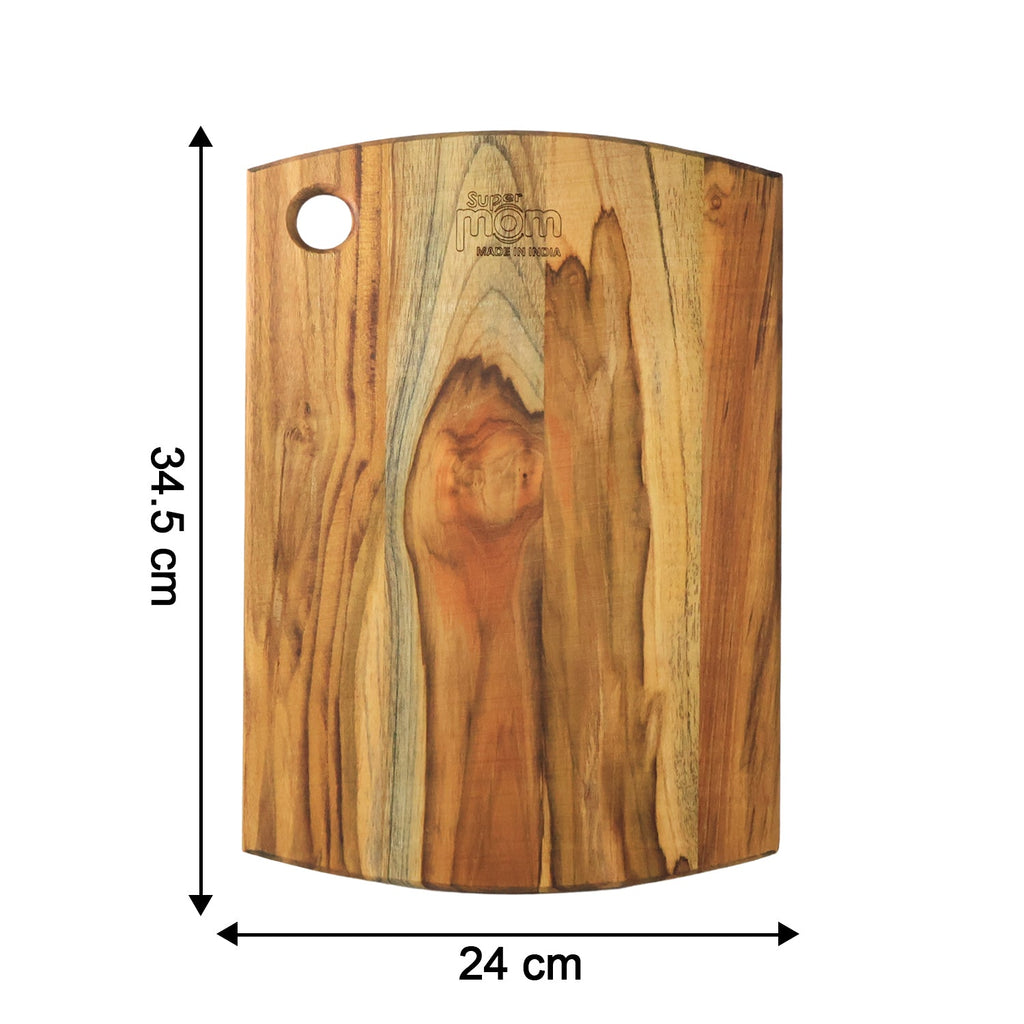 Versatile teak wood chopping board suitable for vegetables and meat