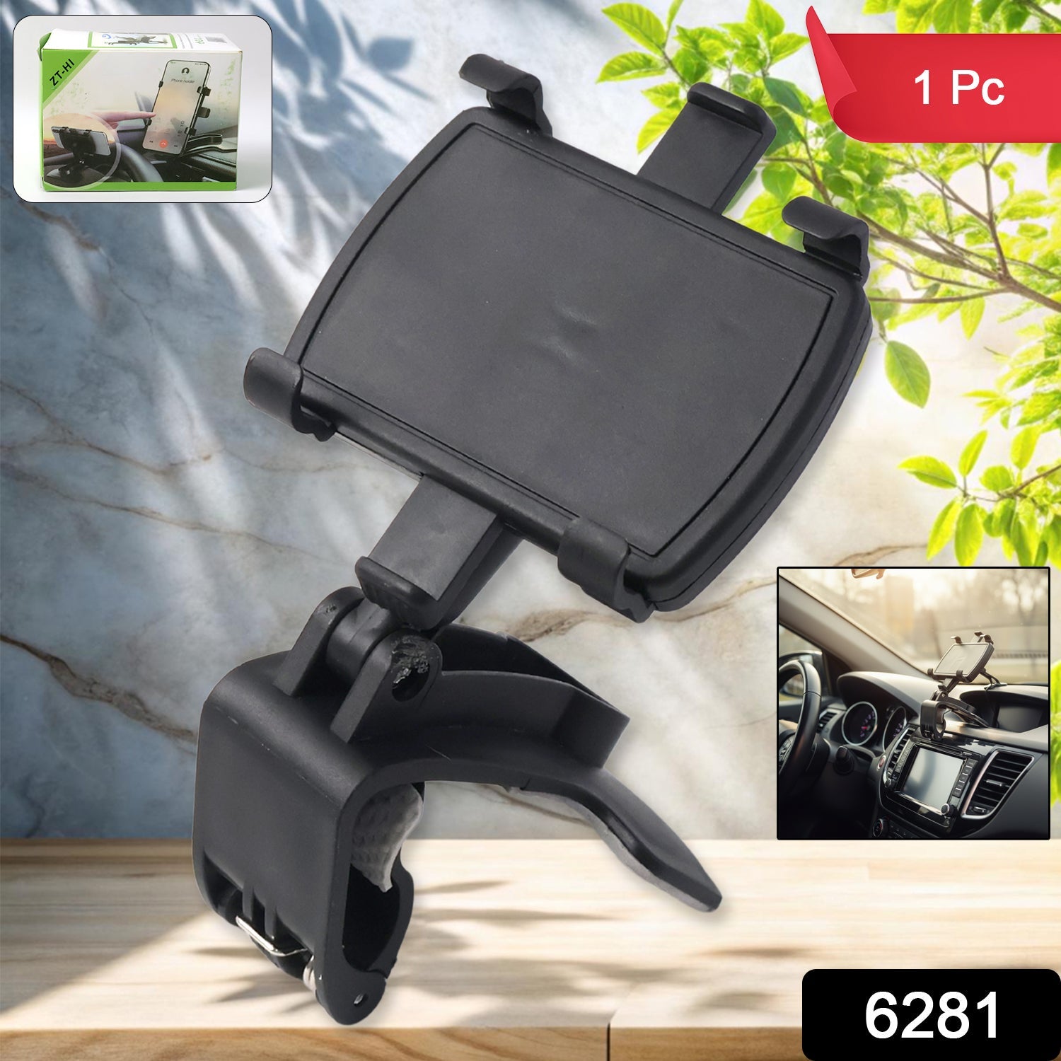 Car phone mount holder providing stable grip for mobile devices