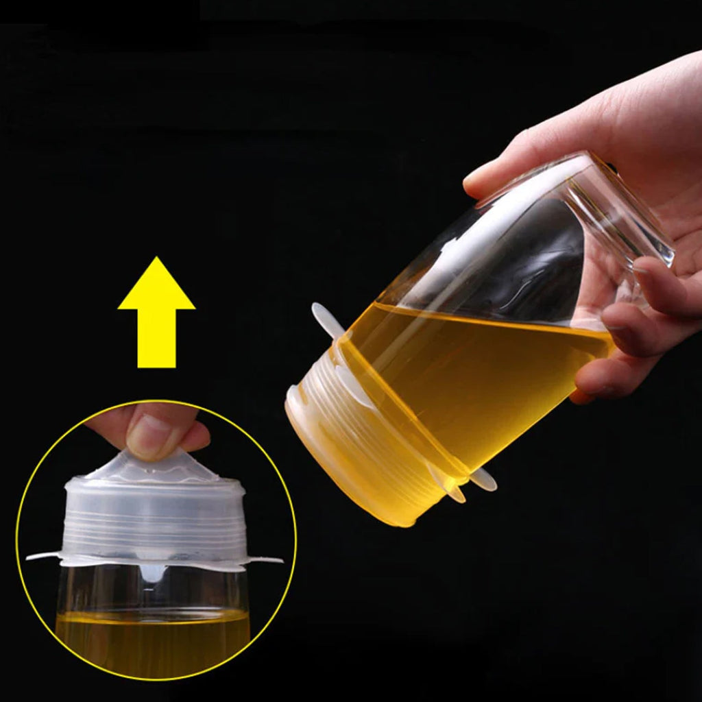 Informative diagram illustrating the dimensions and universal versatility of the silicone food covers.