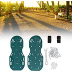 Top view of the spiked garden shoes highlighting the adjustable straps for a secure fit.