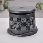 Various items from the 7-piece bathroom set, including the dustbin and stool, for a comprehensive solution.
