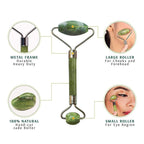 Relaxing neck and jawline massage with double head face roller