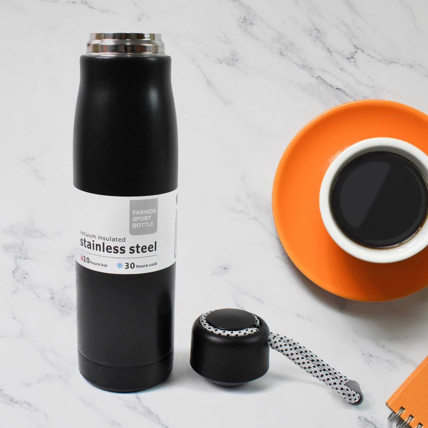 Comparison image of  double wall vacuum insulated water bottle 550ML