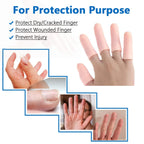 Silicone finger caps providing protection against daily wear and tear.