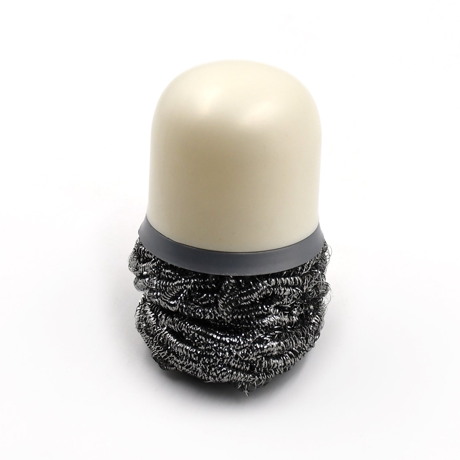 Compact Pro Clean dish cleaning brush effectively scrubbing a pot.
