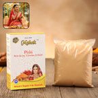 Close-up image of natural pithi powder for skin cleansing