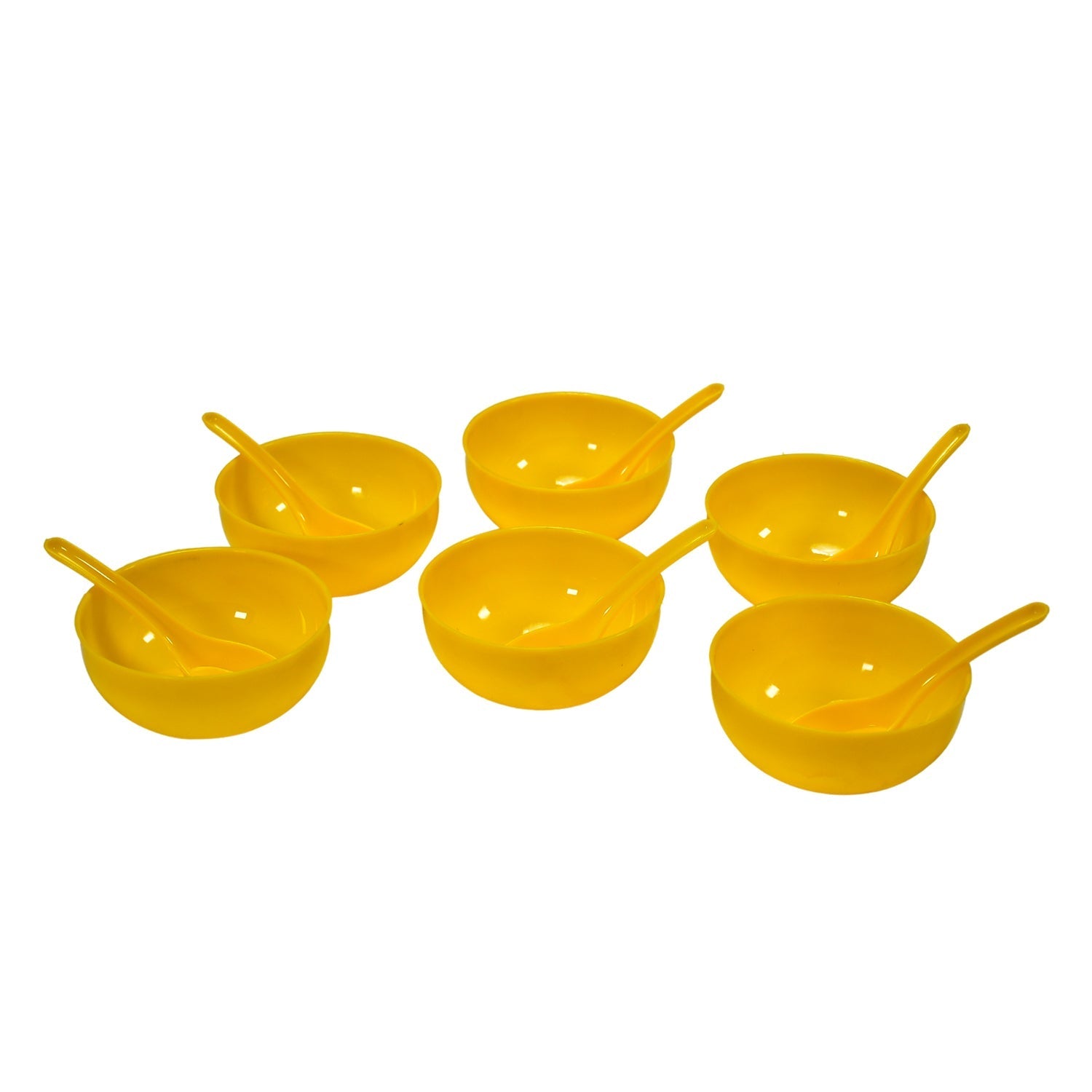 Lifestyle image of the plastic soup bowl set with spoons, ideal for everyday Indian meals.