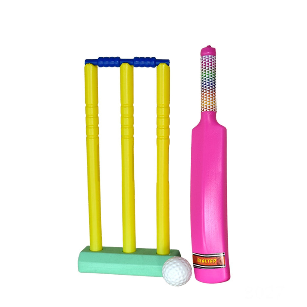 Colorful plastic Kids Cricket Bat Set, perfect for engaging outdoor games.