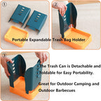 An expandable waste bin neatly placed in a kitchen, offering a practical waste solution.