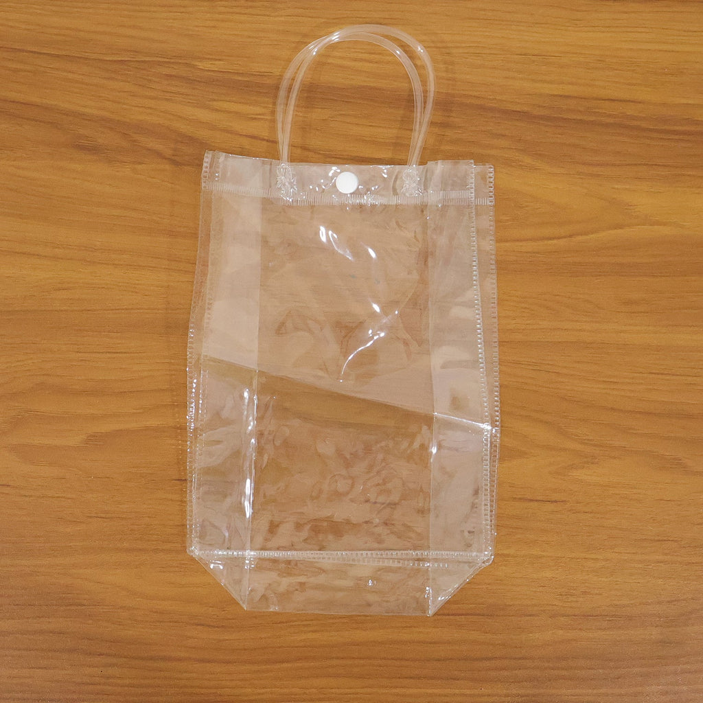 Small plastic organizer bag part of transparent PVC carry bag set