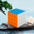 The 4x4x4 stickerless magic cube puzzle resting on a clean surface.