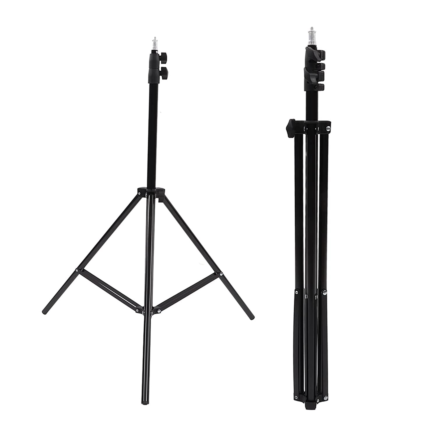 Portable DSLR camera tripod folded for easy transport, highlighting its lightweight design.