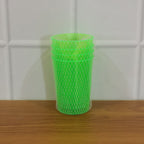 Complete set of reusable plastic tumblers, perfect for any beverage.