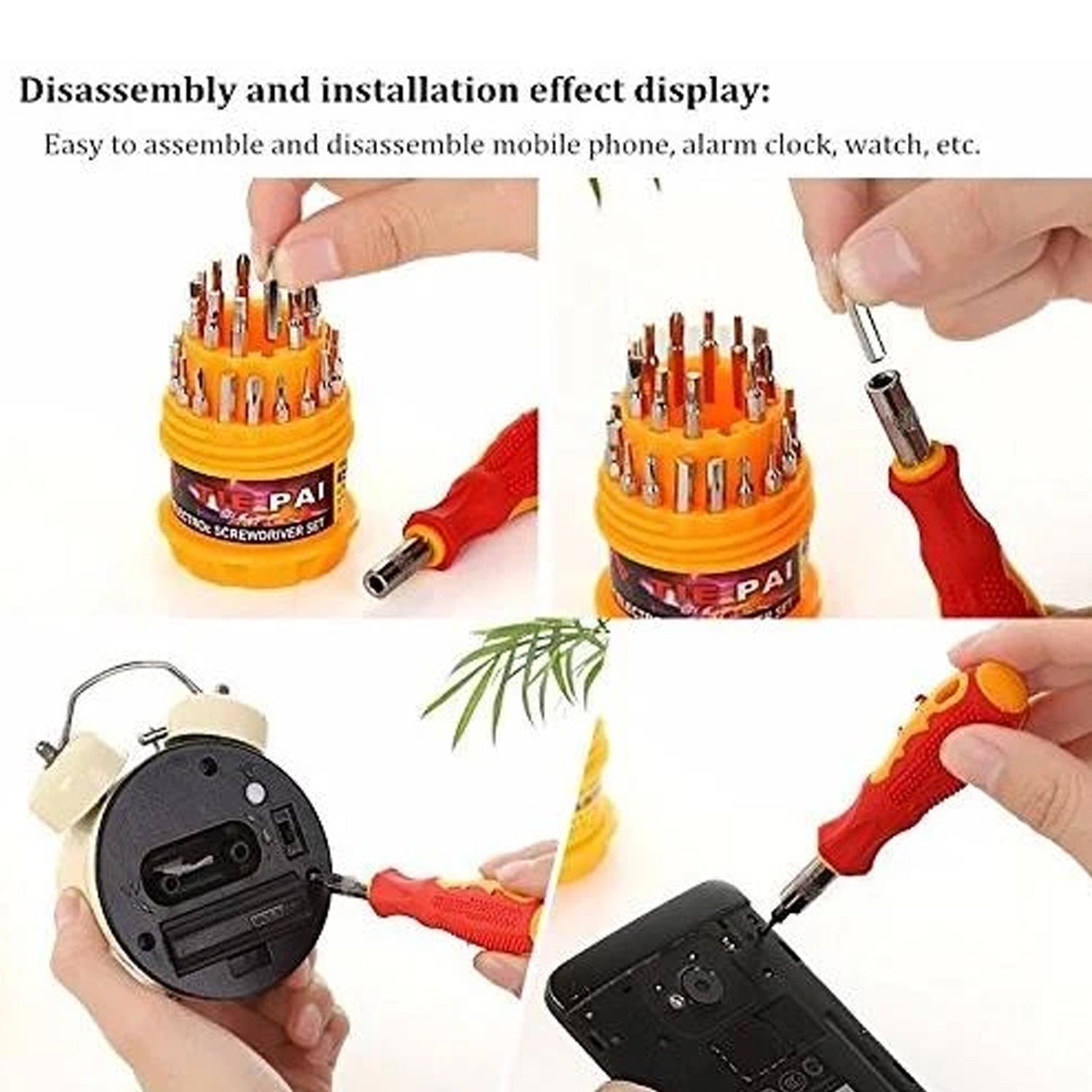 Precision screwdriver set handle with a magnetic bit attached, ready for intricate tasks.