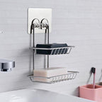 Retail packaging for the Velvet Organizers wall mounted soap dish.