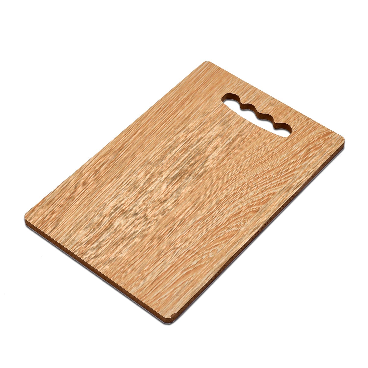 Versatile wooden cutting board serving as a decorative item.