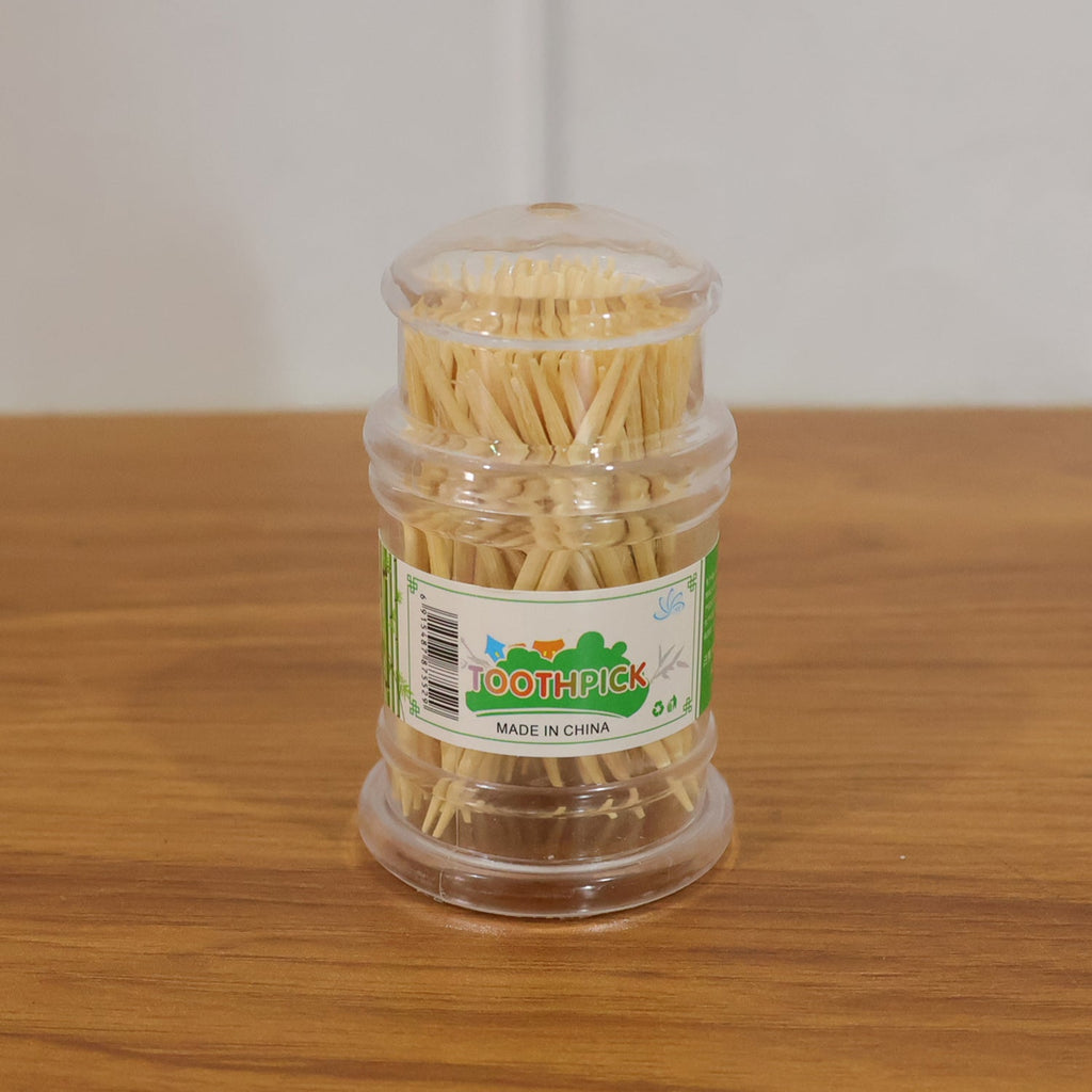 Natural wood toothpick case with secure transparent lid