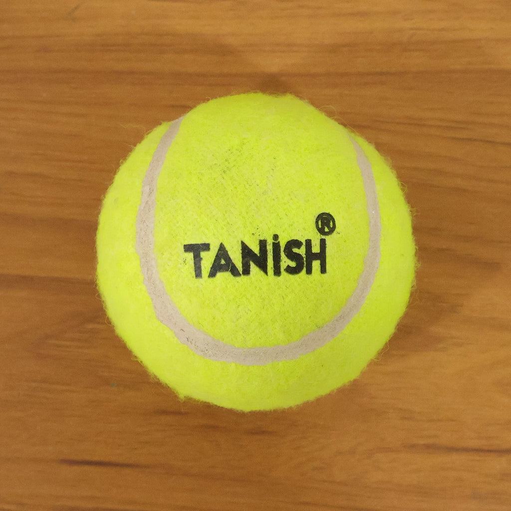 Tennis ball with bright color for easy visibility during outdoor games