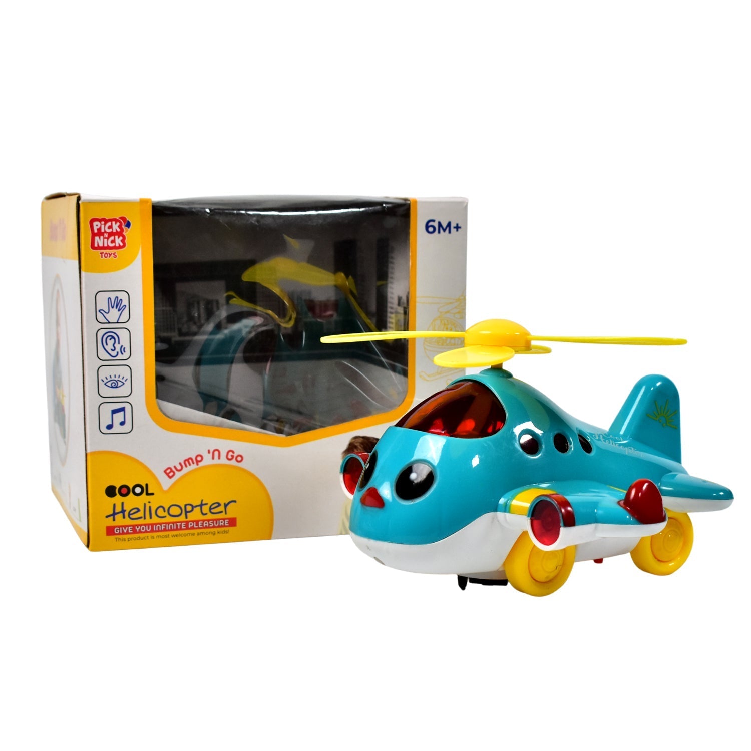 Bright electronic toy airplane featuring dynamic lights and sounds.