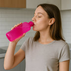 Assorted colored ribbed transparent water bottles for fridge