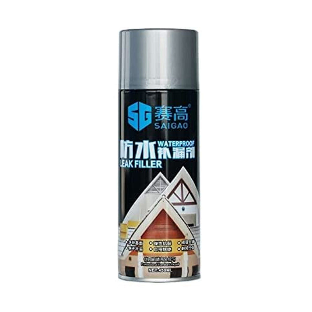 Illustrative image showing the sealant spray's strong adhesion on various materials.
