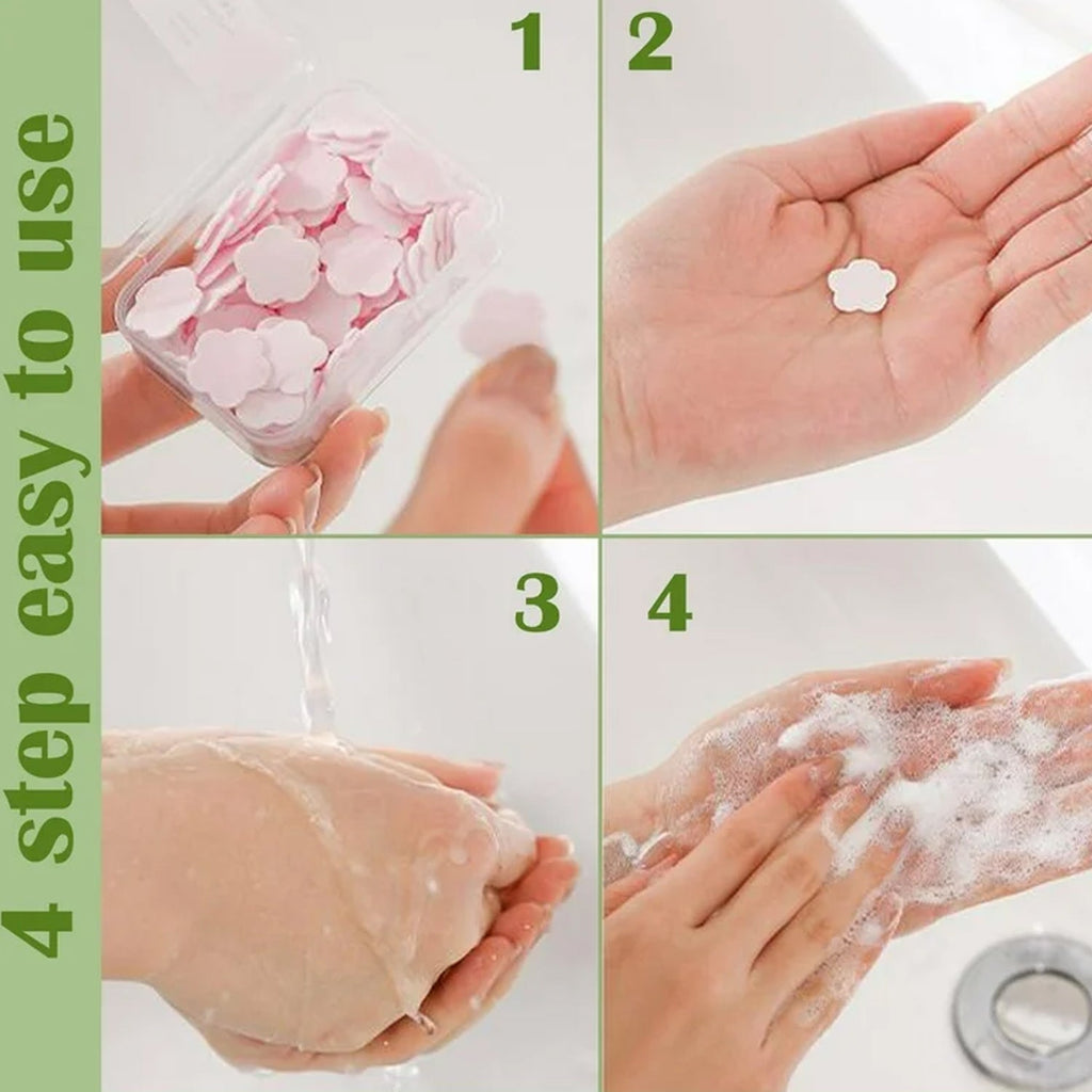 Branded pack of mini travel soap sheets by VelvetBubbles.