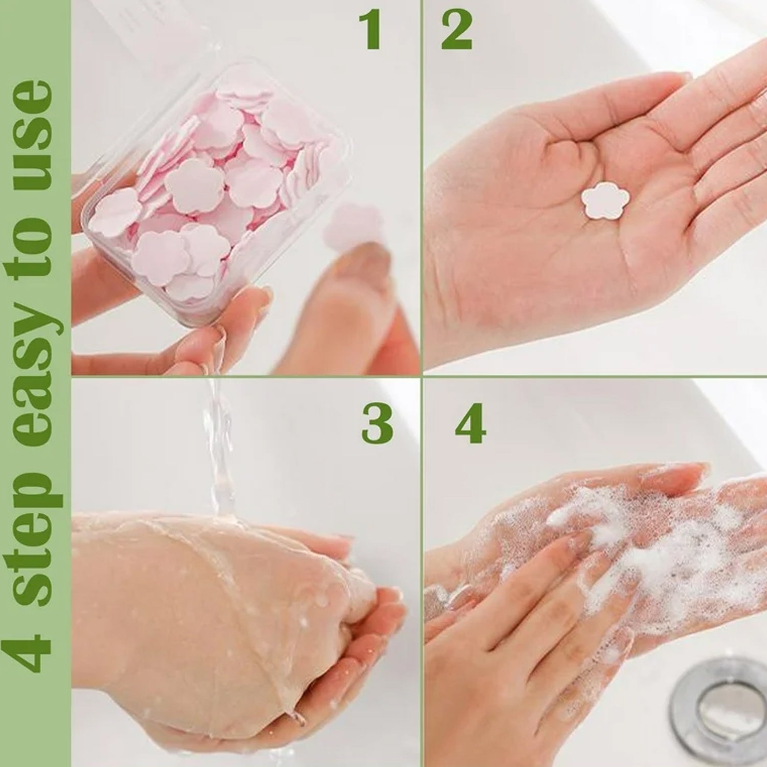 Branded pack of mini travel soap sheets by VelvetBubbles.