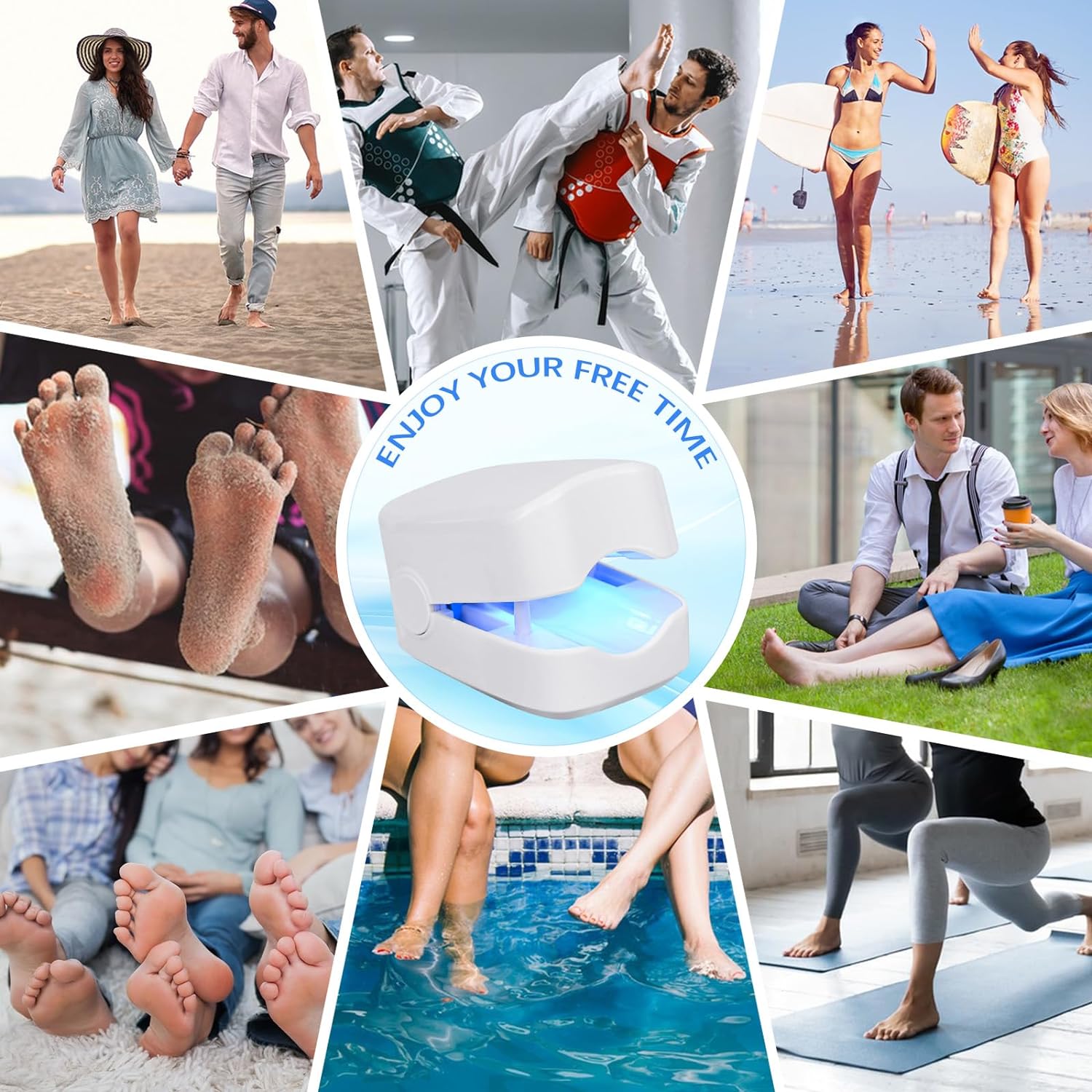 The AuriGlam Nail Fungus Laser Treatment device displayed on a clean surface.