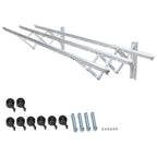 Folded clothes drying rack neatly against the wall, highlighting its space-saving design.