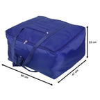 Carrying handles on durable storage bag for bedding and blankets