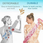 Washable and quick-drying silicone back scrubber for daily use