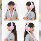 Feature shot highlighting soft plush fabric in kids winter earmuffs