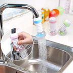 Rotating faucet sprayer water filter for efficient kitchen cleaning tasks