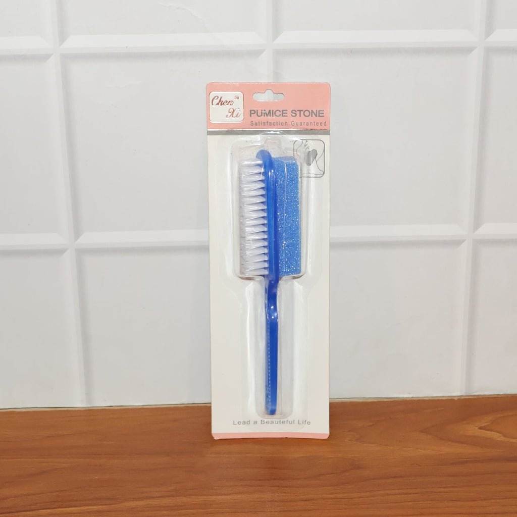 2-in-1 foot scrubber brush with pumice stone ideal for home pedicure