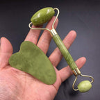 Natural jade skincare tool for a soothing facial massage