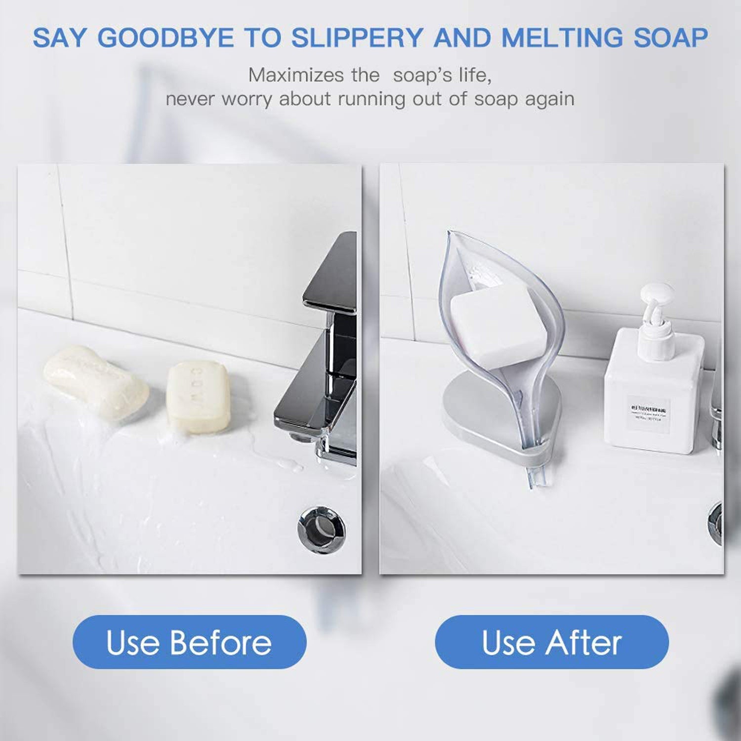 Self draining plastic soap dish holder with stable base