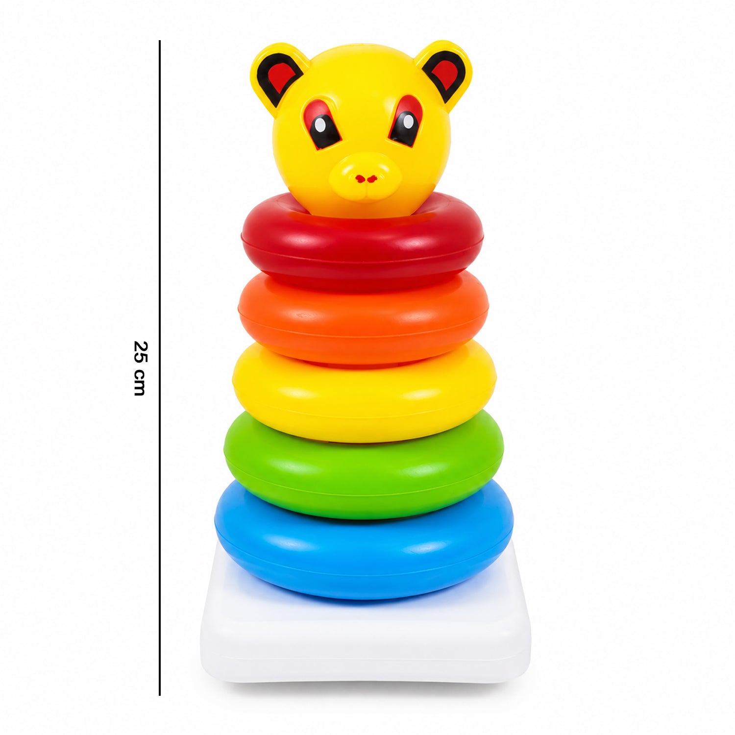 Complete set of five jumbo stacking rings, an ideal educational toy for toddlers.