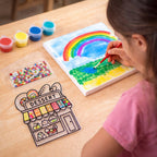 Learning craft kit for children with paint, brush, and beads
