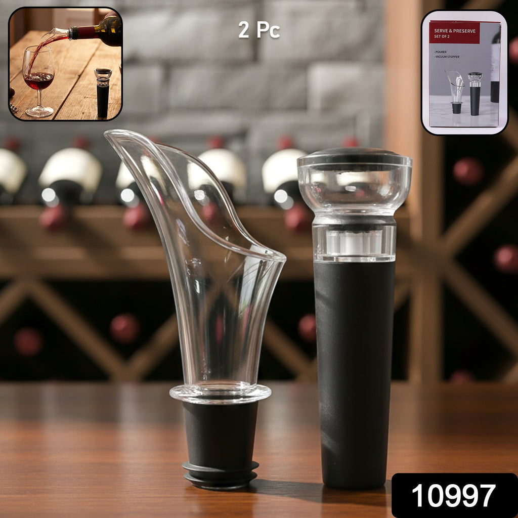 Close-up of airtight vacuum wine bottle stopper preserving freshness