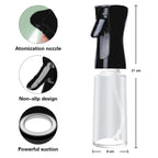 Close-up view of the fine mist nozzle of the glass oil spray bottle.
