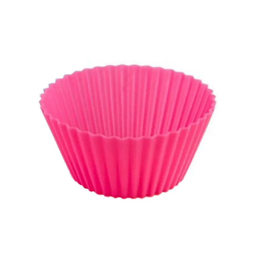 Stack of clean, flexible silicone cupcake moulds ready for the next baking session.