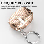 Keychain nail clipper in open position, revealing the built-in nail file.