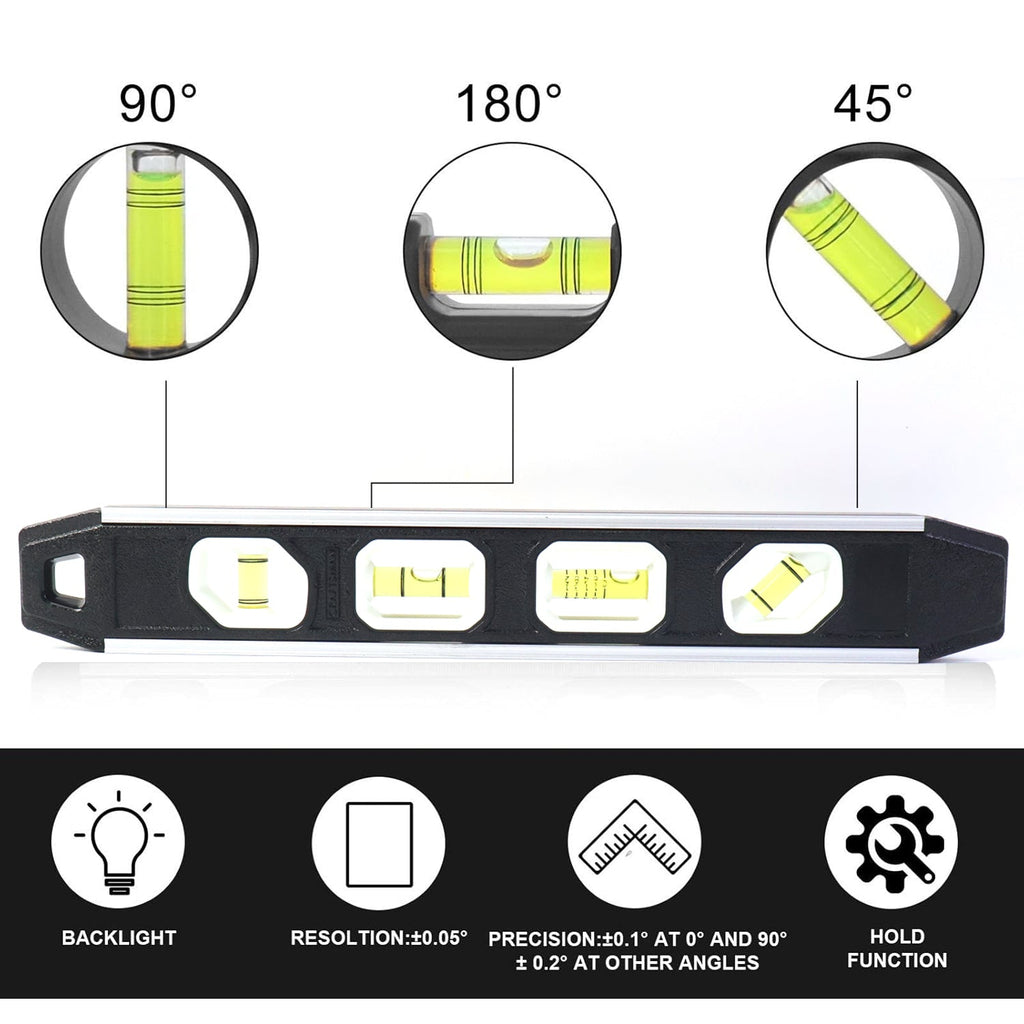 Durable aluminum frame spirit level tool for accurate home and workshop use