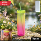 Colorful gradient tumbler cup with straw and lid