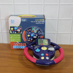 Colorful musical steering wheel toy for toddlers with buttons and lights