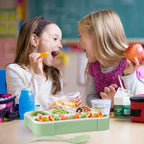 Leak-proof lunch box with 4 compartments and handle by Lunchie Bunchie