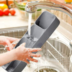 Side view of the durable plastic cutlery tray, highlighting its compact structure.