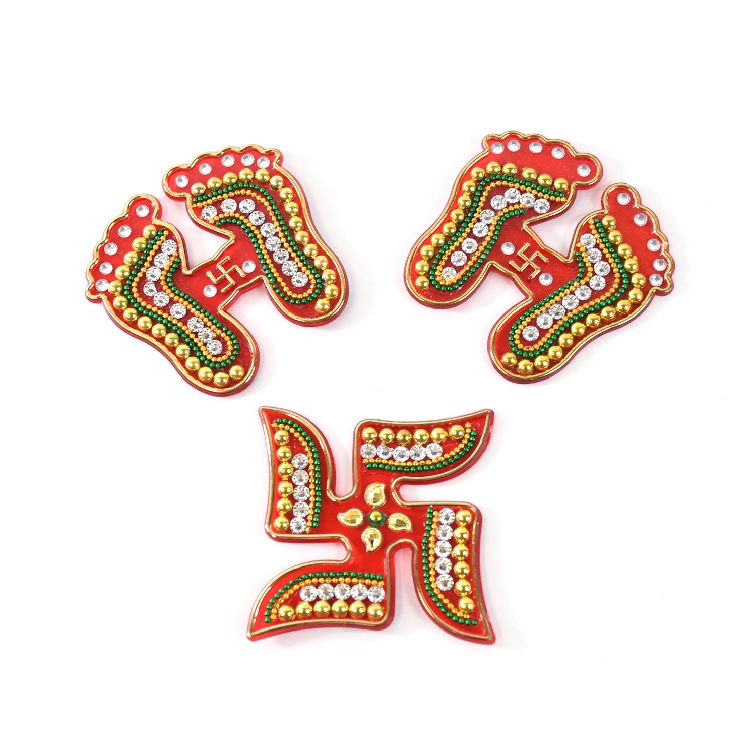 Aavahan Laxmi Charan sticker showcasing rich festive colours