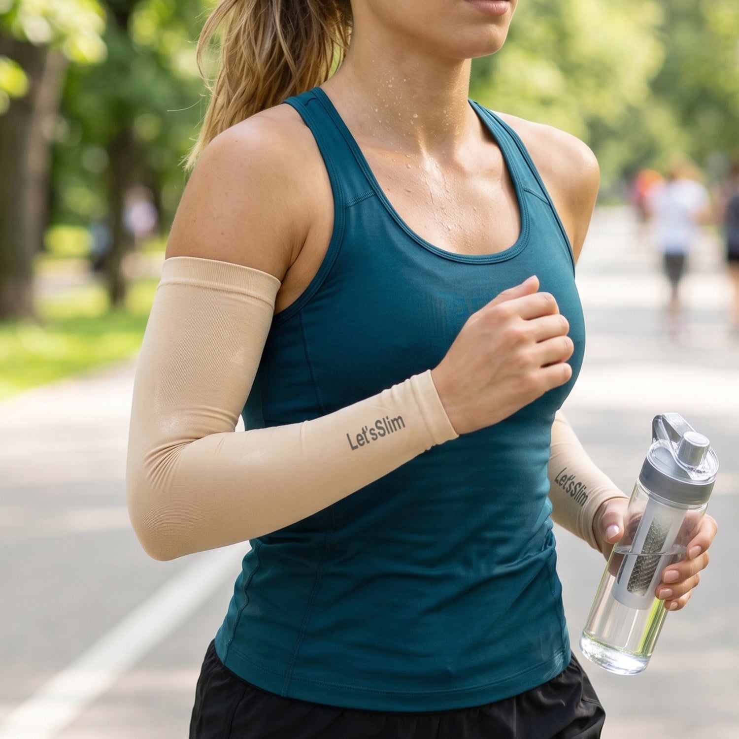 Sleeves being worn during a running session